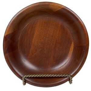 Vermillion Real Walnut Wood Trinket Bowl Brown Mid Century Modern MCM Decor